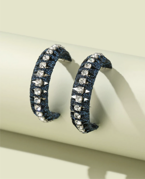 Rhinestone Half Hoops