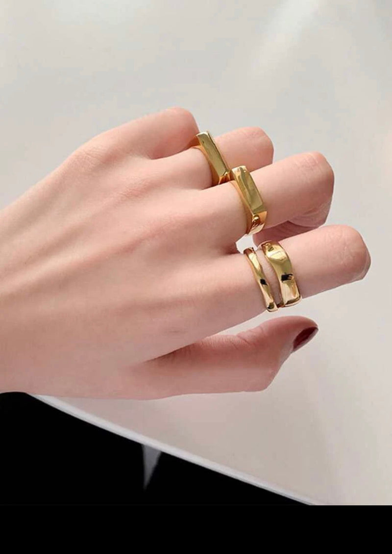 3pc Chunky Gold Rings