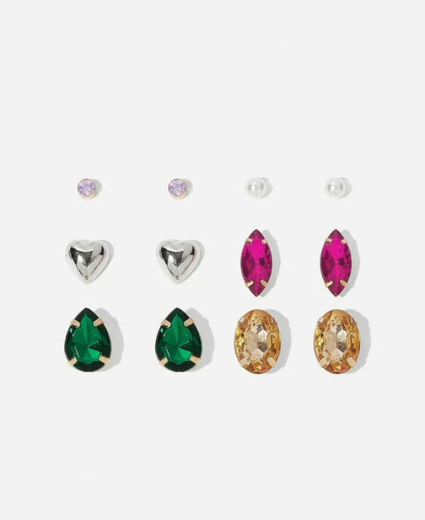 Colorful Assorted Studs (6 Pairs)