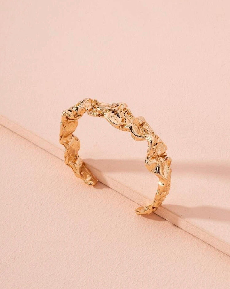Gold Plated Nugget Cuff Bracelet