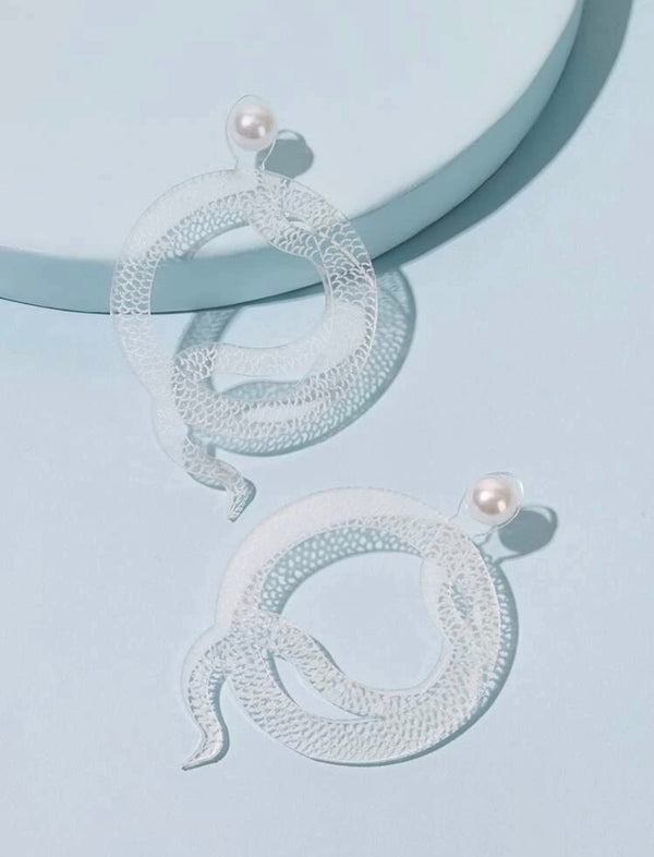 Pearly Snake Drop Earrings