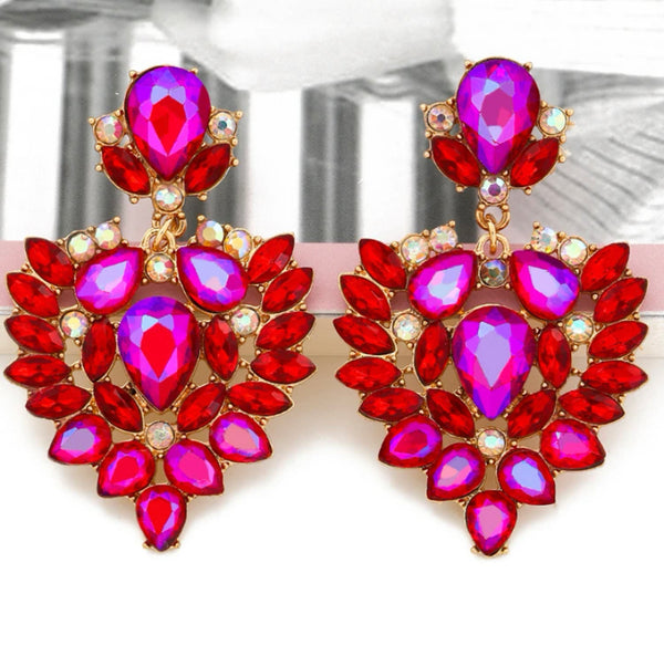 Pinky Rhinestone Earrings