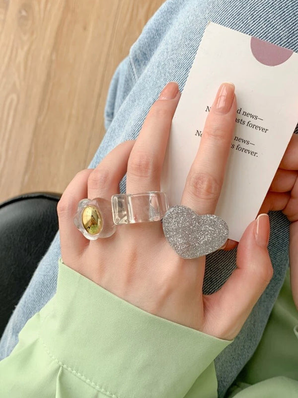 Clear Jelly Ring Set