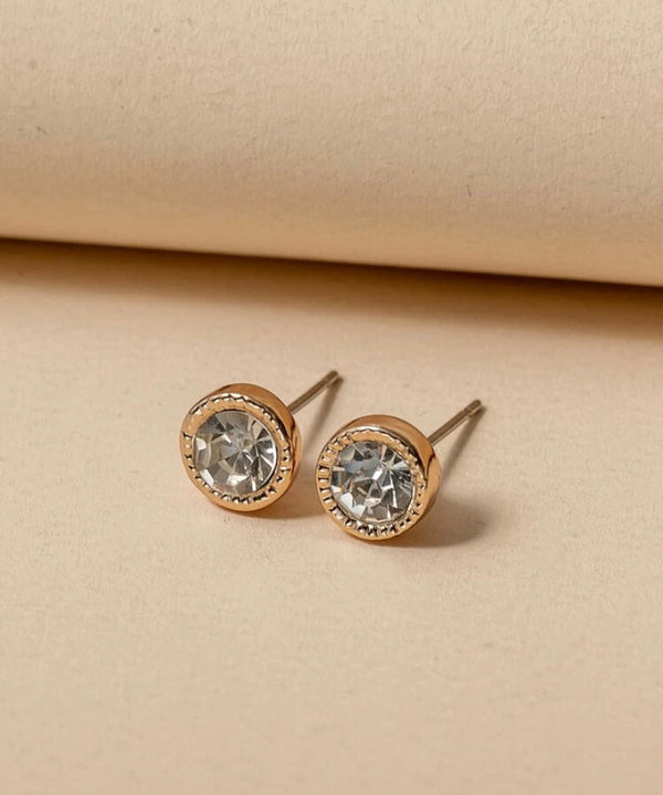 Rose Gold Rhinestone Studs