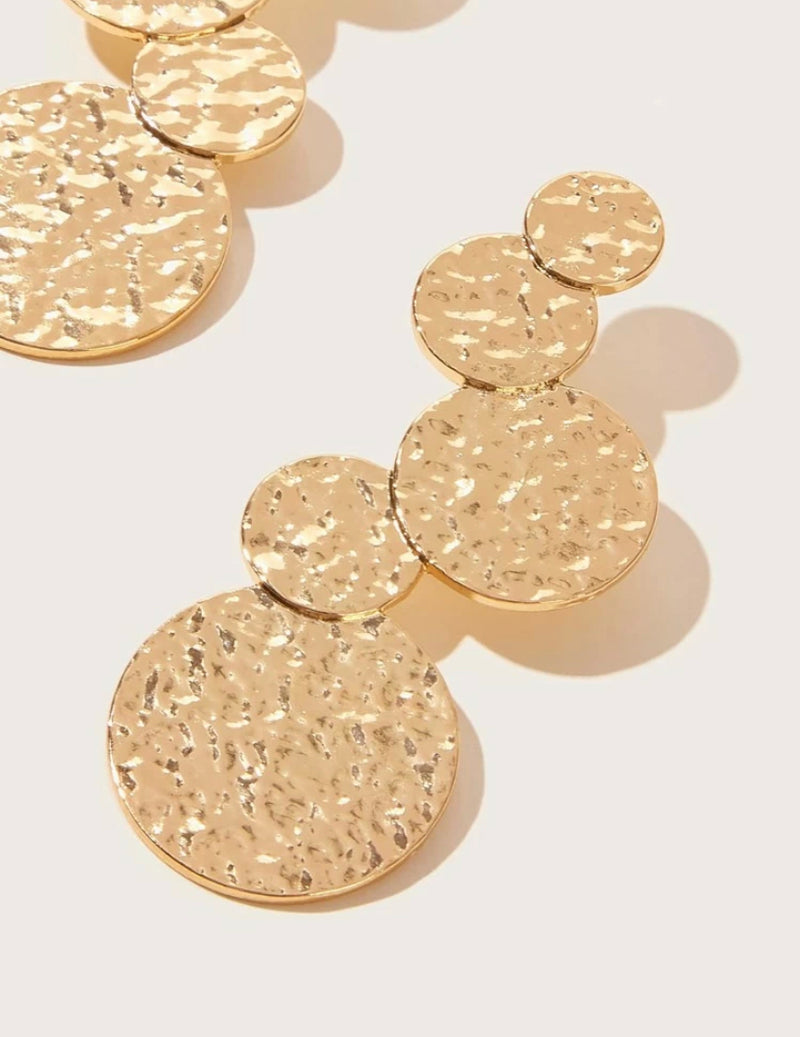 Circle Textured Round Earrings