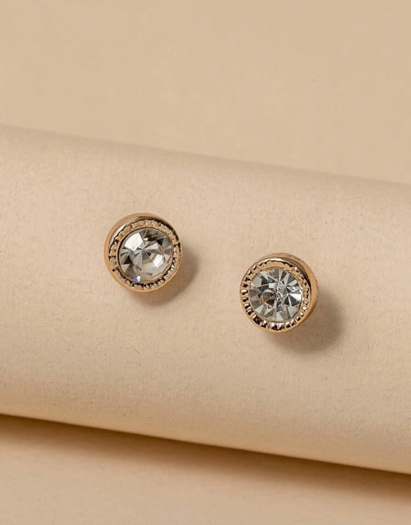 Rose Gold Rhinestone Studs