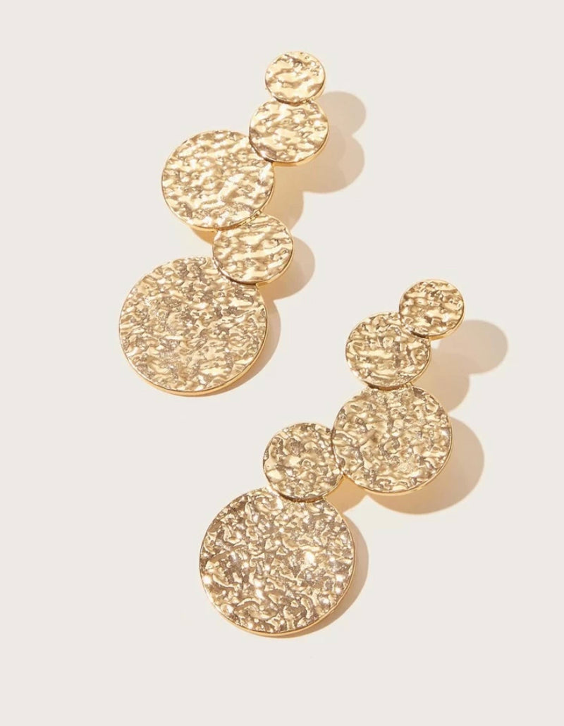 Circle Textured Round Earrings