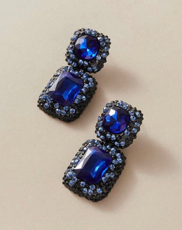 Crush Blue Rhinestone Earrings