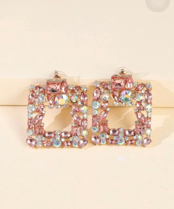 Rhinestone Princess Design Earrings