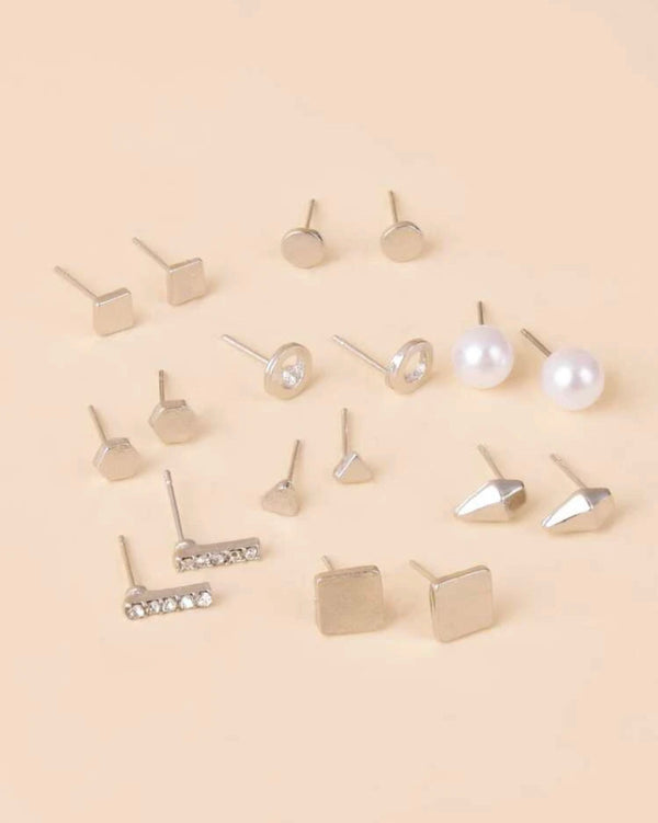 Geometric & Pearl Studs