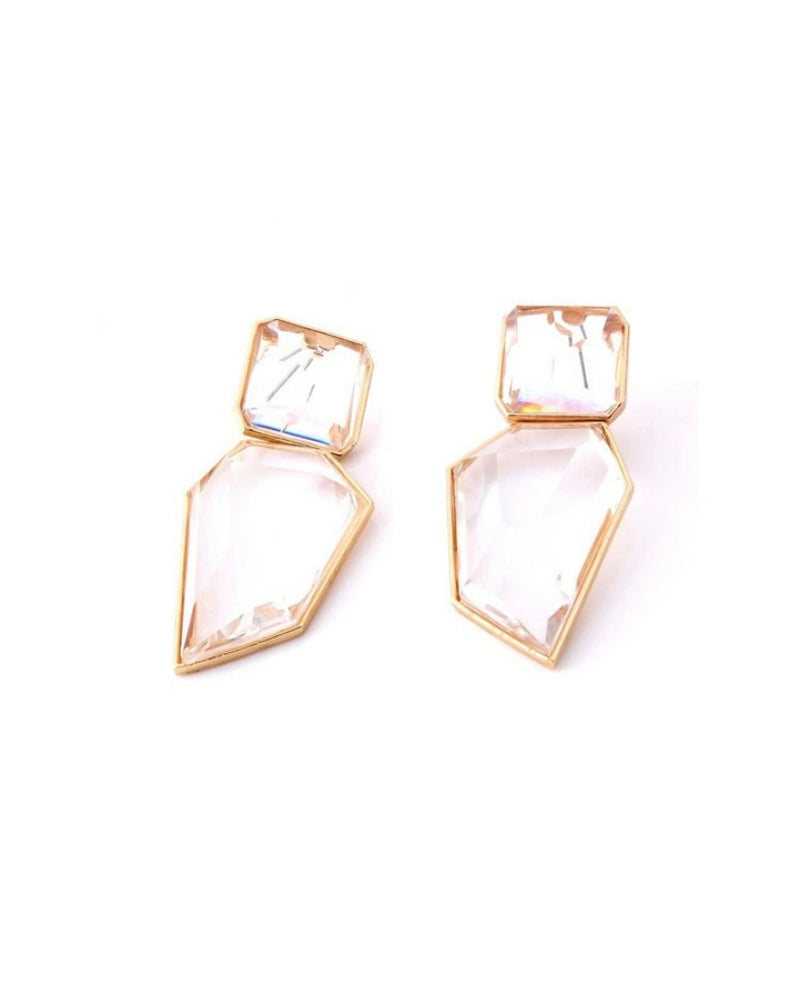 Gemstone Geometric Earrings