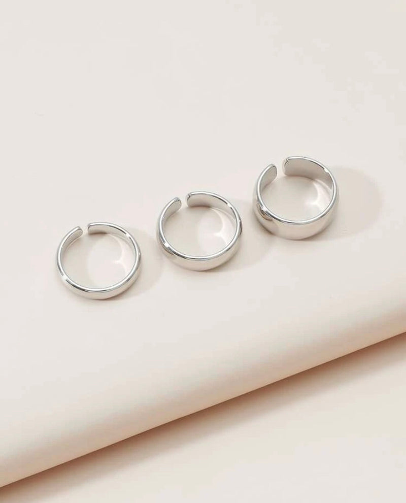 3pcs Silver Rings