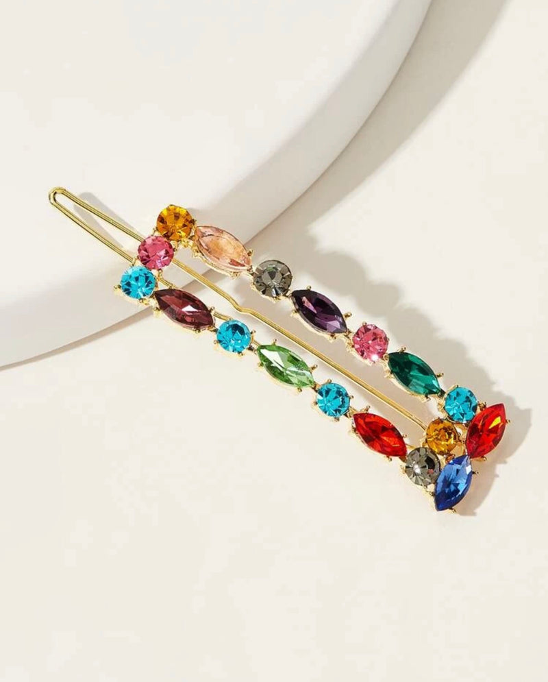 Rainbow Gemstone Hair Clip