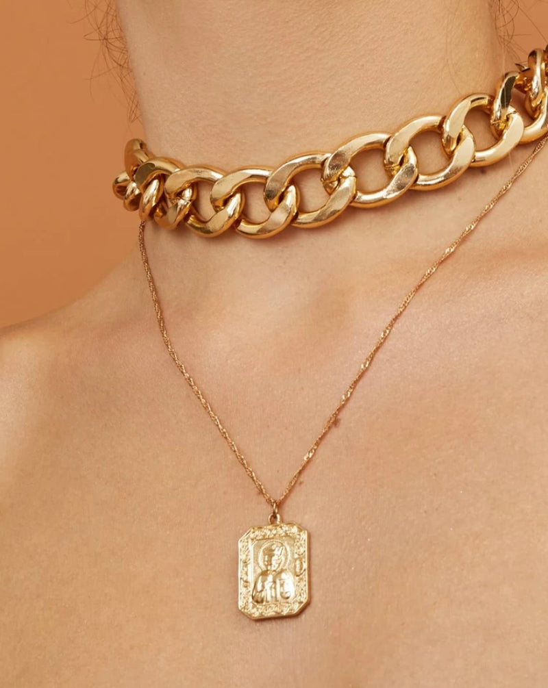 Coin Charm Layered Necklace