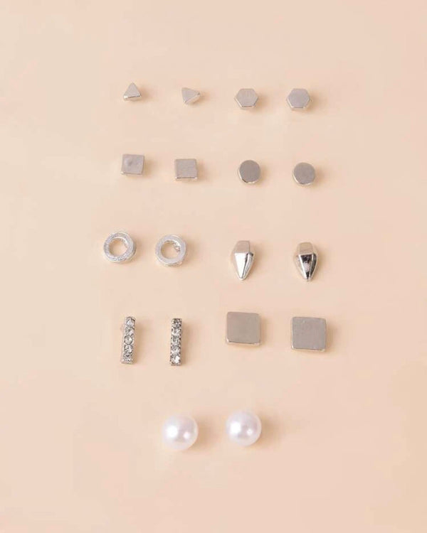 Geometric & Pearl Studs