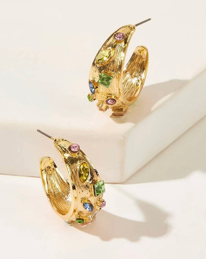 Goldie Rhinestone Cuff Earrings